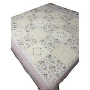 Vtg Floral Patchwork Quilt Fits Full Queen Cottagecore Shabby Chic‎ Farmhouse